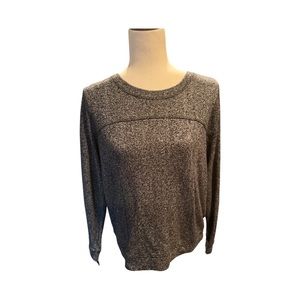 H&M Black Heathered long sleeve sweatshirt zipper back size Medium
